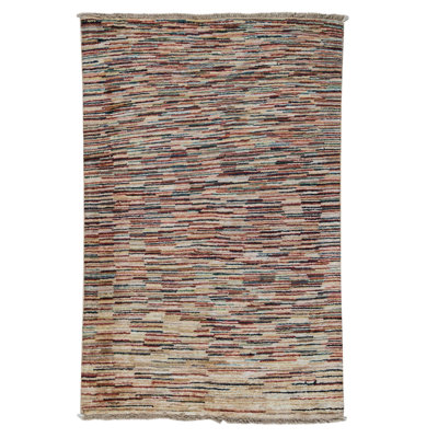 Hand Knotted Wool Area Rug in Multi