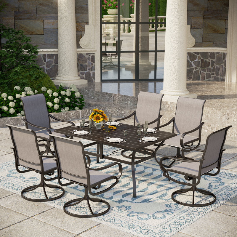 Nako 6 - Person Patio Dining Set with Rectangular Table