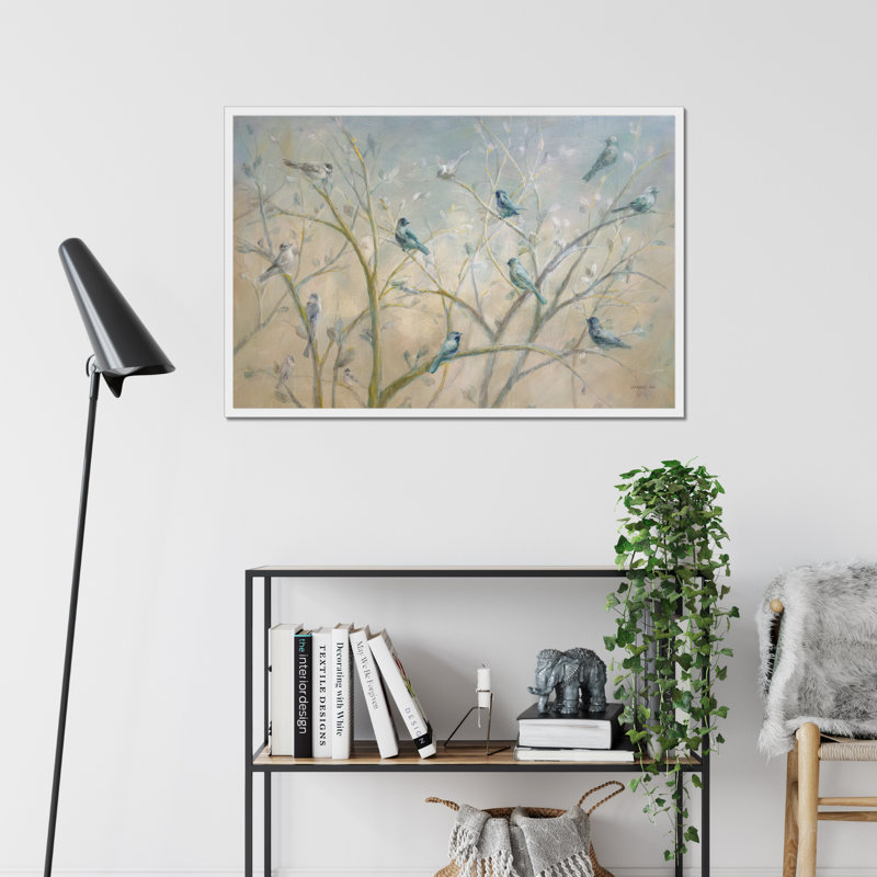 Spring Gathering - Painting, 55cm H x 80cm W, White Framed Paper Print