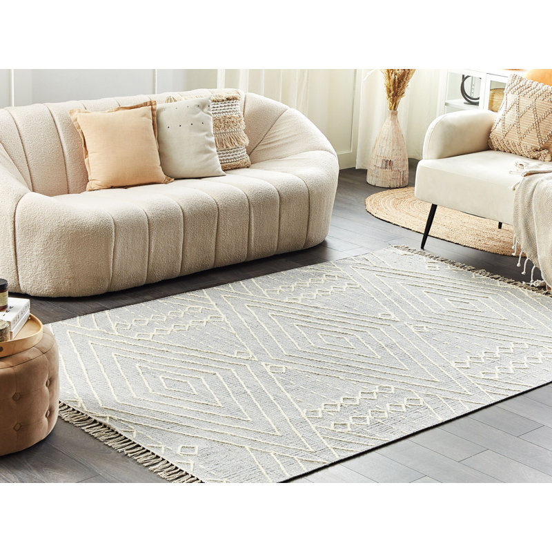 Goreville Geometric Cotton Hand Woven Area Rug, Rectangle 160 x 230cm