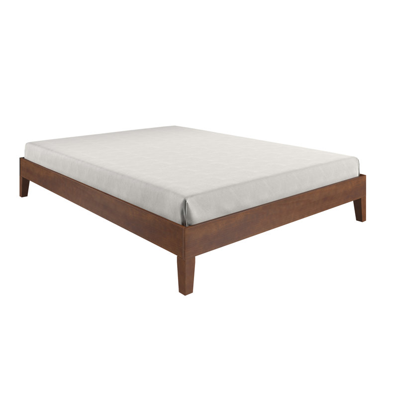 Antolic Solid Wood Platform Bed, Brown, Queen