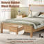 Cadre de lit en bois d'hévéa massif avec tête de lit rembourrée, pieds de soutien centraux, tailles Twin-XL / Full / Queen, noyer / naturel / brun, sommier non requis-803014839-803014824
