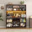 63.05" Bar Cabinet With Outlet, Wine Rack, Drawers And Hook-1408394831