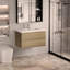 Meuble-lavabo mural 36 po avec lavabo flottant, meuble-lavabo mural moderne avec lavabo en résine et tiroirs-407276820