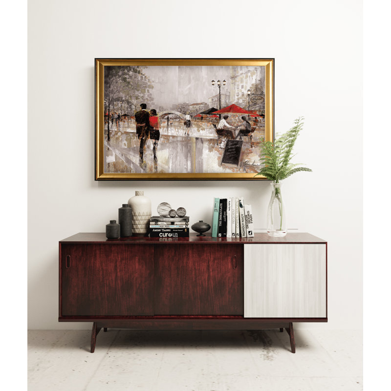 Reproduction sur toile « Charm » Arianie, H 27 po x l 39 po, Impression encadrée sans passe-partout, Doré