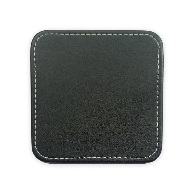 Comiskey Vinyl Square 1 Piece Coaster, Black