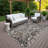 Machine Washable Indoor/Outdoor Chantille ACN2389 Abstract Rug-1201458197