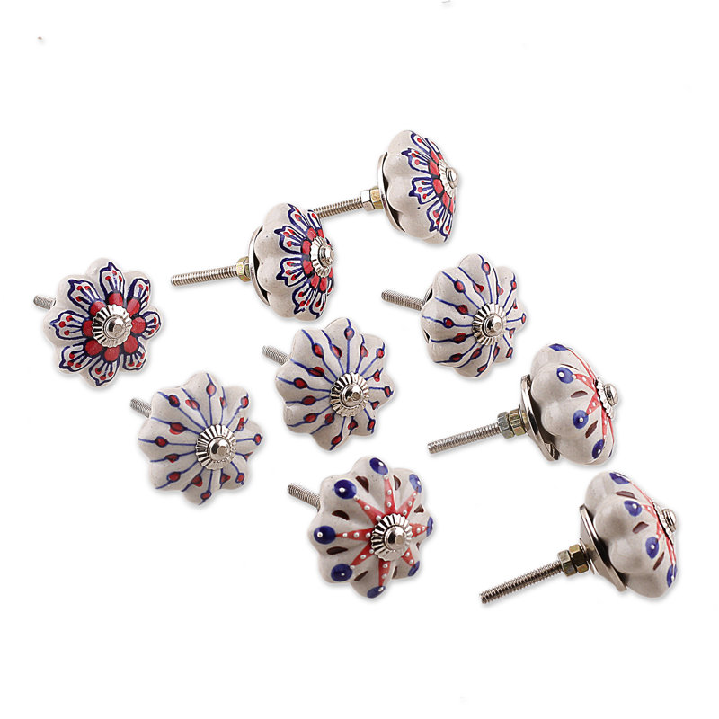 Novica Handmade Fantasy Spring Ceramic Knobs