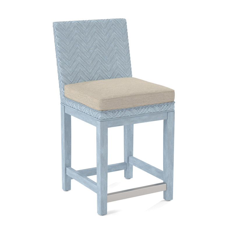 Upholstered Stool, Stone Crypton Performance; 0884-83, Sea Glass Finish