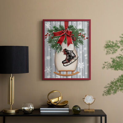 «Christmas Holiday Art XCVI», reproduction d'art encadrée - bois massif