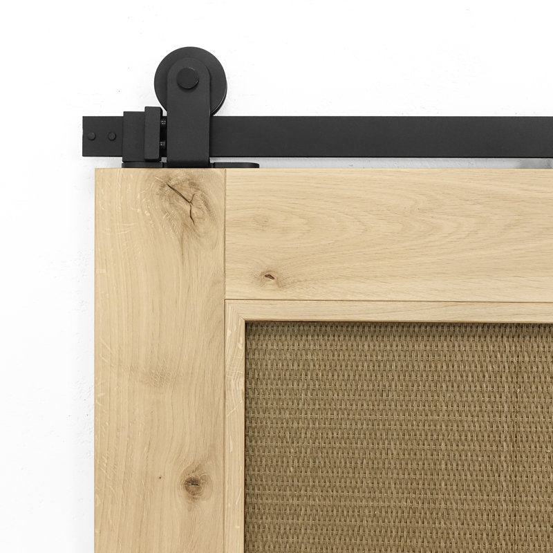 Amariae Oak with Rattan Barn Door, Unfinished