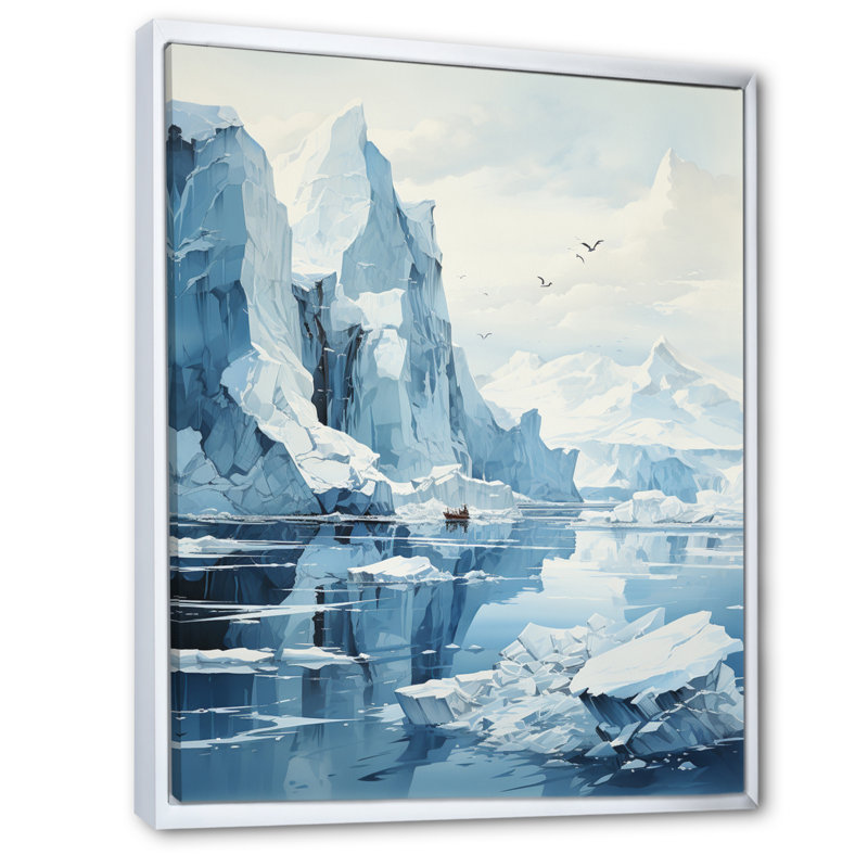 «Iceberg bleu», impression sur toile, H 40 po x l 30 po x P 1,5 po, Cadre flottant blanc