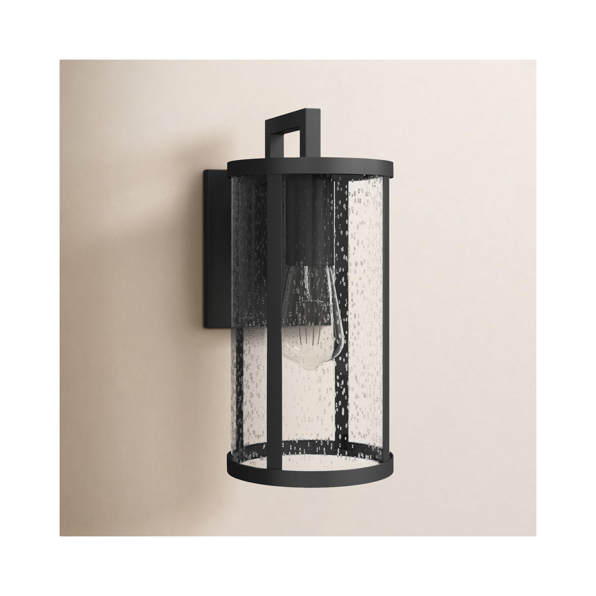 Iriye Single Light Cylinder Outdoor Aluminum Wall Light, 13.00" H x 6.00" W x 8.00" D