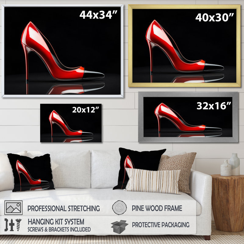 " Fashion High Heels Sleek Silhouette II ", H 30 po x l 40 po x P 1,5 po, Cadre flottant doré