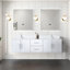 Meuble-lavabo double 72 po X P 22 po D, avec plateau en quartz blanc-117844203