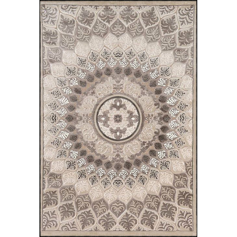Creative Geometric Themed Patterned Woven Base and Machine Washable Rug, Square 3'3" Rug Pad Included