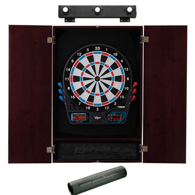 Padded Dart Mat Electronic Dartboard and Cabinet Set with Darts