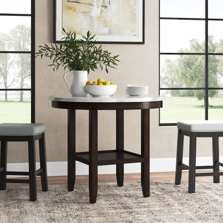 Ebeling Round Faux Marble Top Dining Table