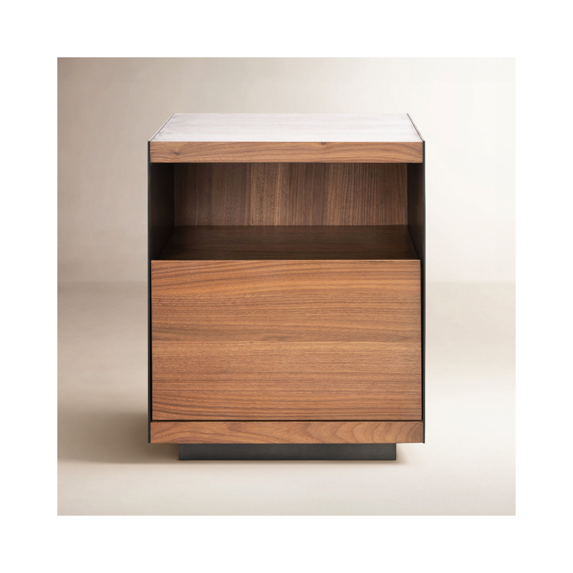 Urara 1 - Drawer 19.6" Nightstand In Valnut/Black/White