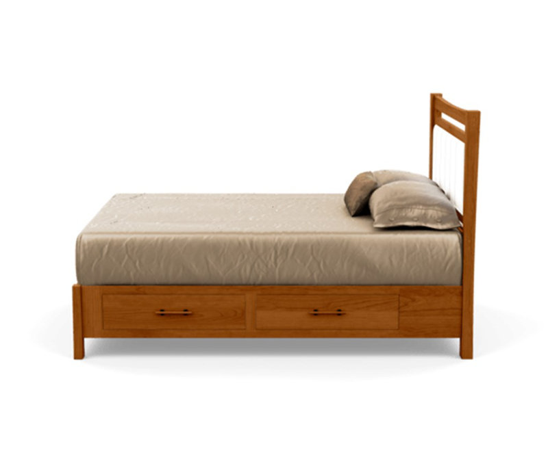 Monterey Upholstered Bed, Full, Coffee Leather, Autumn Cherry