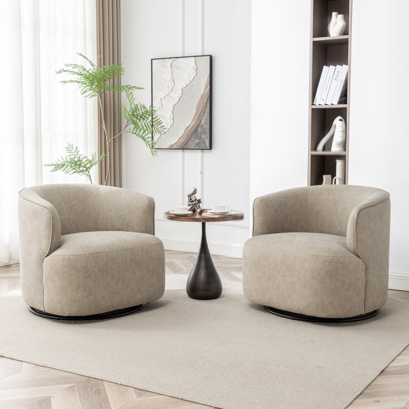 Fauteuil demi-tonneau pivotant de 32 po Tybias, Gris