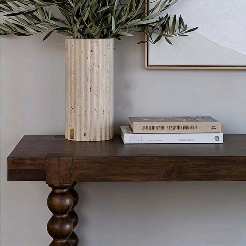 American-style antique solid wood console table, 29.5" H x 55" W x 19.6" D