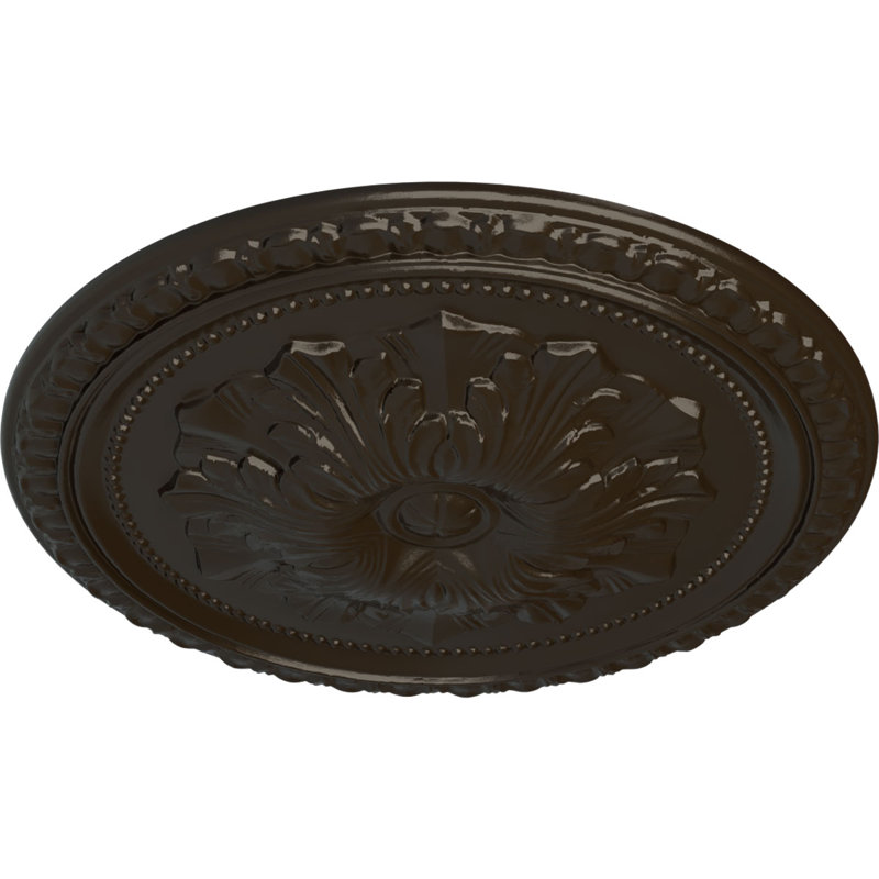 Endurathane Valletta Ceiling Medallion, 18"OD x 3 1/2"ID x 1"P (Fits Canopies up to 3 1/2"), Hand-Painted Smokey Topaz Finish
