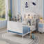 Lit plateforme en métal pleine grandeur avec lumière, lit double en métal pour enfants avec tête de lit tapissier et rangement-1659344693