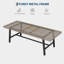 Table de salle à manger industrielle pour 6 à 8 personnes, longue table de cuisine avec structure en métal robuste-129741433-129741437