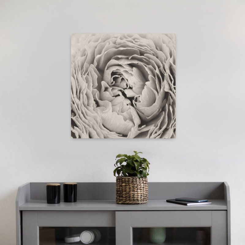Art contemporain pivoine, H 18 po x l 18 po