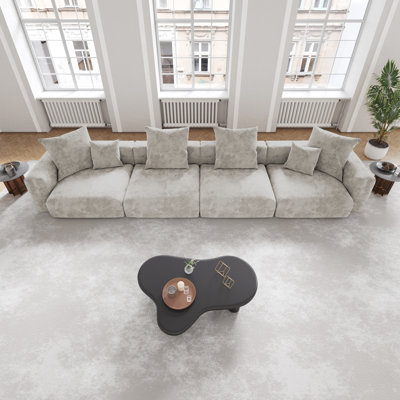 Canapé modulaire moderne avec housse en velours côtelé
