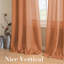 Rideaux semi-transparents avec œillets en mélange de lin - 37 po / 52 po de largeur, panneaux semi-privés et filtrant la lumière pour chambre à coucher -1267717056-1267717058