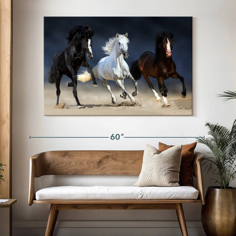Brampt Three Playful Horses, 34" H x 51" W