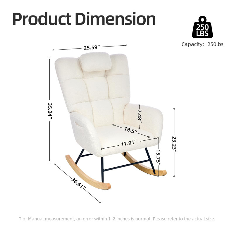Fauteuil berçant et oscillant Teddy, Beige