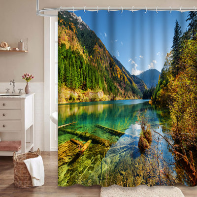 Magnifique rideau de douche d'automne avec 12 crochets