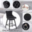 Velvet Upholstered 360° Swivel Counter Height Bar Stool with Back, Nailhead Trim and Sturdy Solid Wood Legs, Comfortable Chair for Kitchen, Dining, Restaurant-377555508