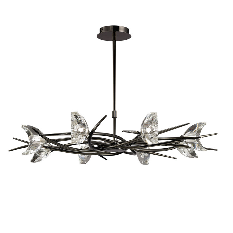 Drossett 8 - Light Unique/Statement Pendant, Black Chrome