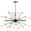  Lustre ovale 6 lumières Ariel en noir avec accents dorés Ariel
