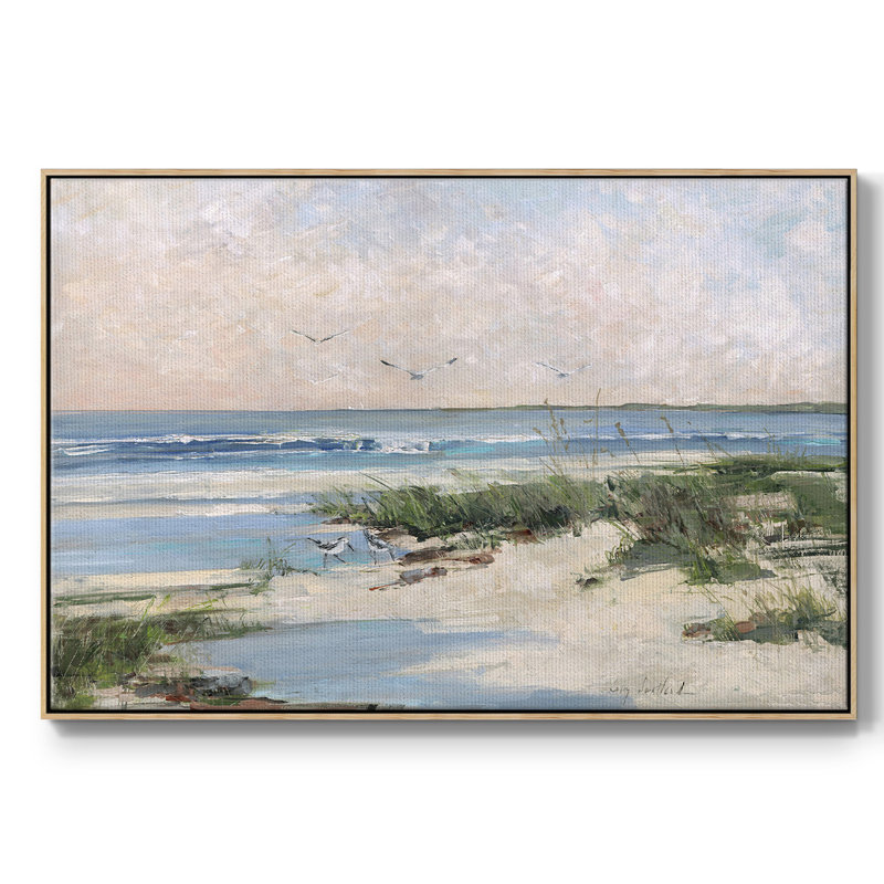 «Soft Morning Sea», reproduction sur toile avec cadre flottant, Naturel, H 17 po x l 25 po x P 2 po