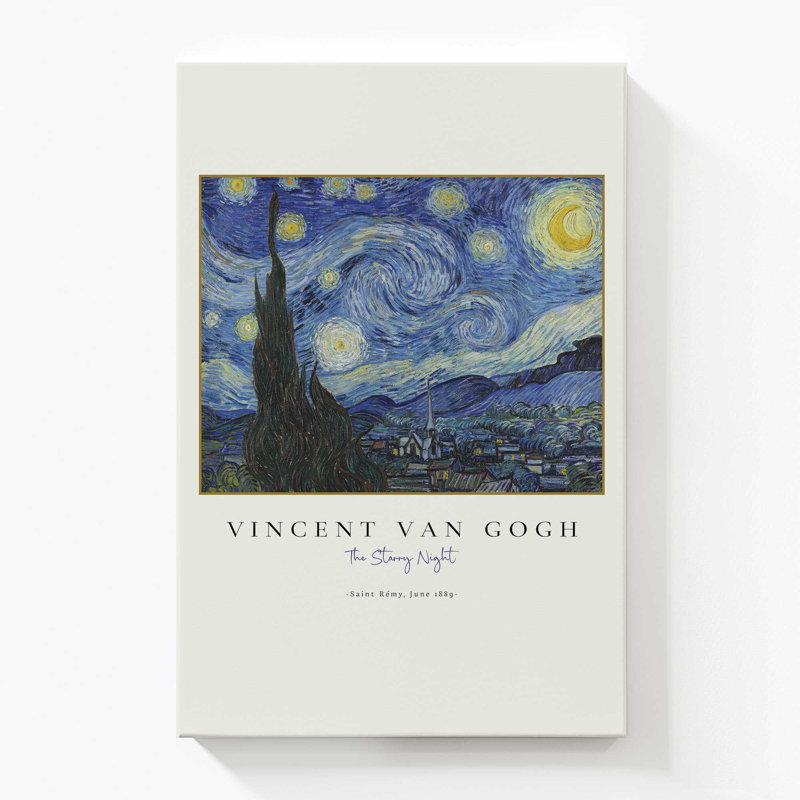 Van Gogh's The Starry Night v3, H 54 po x l 36 po x P 1,25 po, Toile tendue