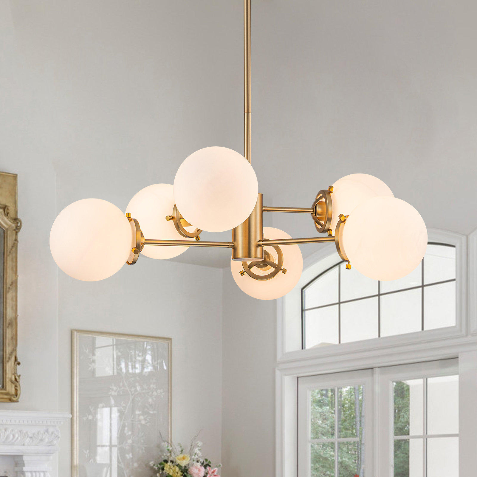 Modern Gold 6-Light Sputnik newest Chandelier