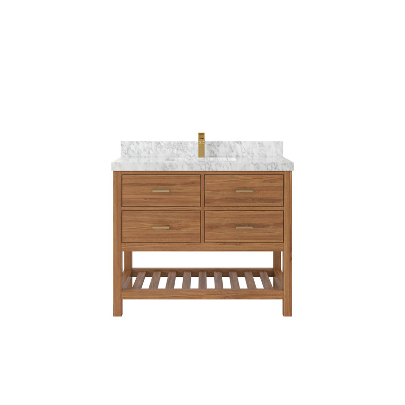 Ensemble de meuble-lavabo simple 42 po Parker, Marbre de Carrare