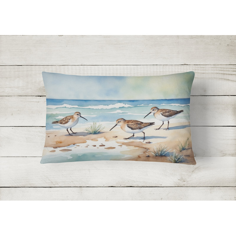 Sandpipers Hunting Throw Pillow, Rectangle 12"H x 16"W