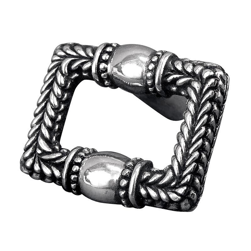 Cestino Rectangular Knob, Antique Silver