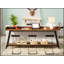 Console industrielle très longue de 70,9 pouces, canapé brun rustique pour entrée étroite ou couloir, meubles d'appoint hauts pour le salon-11570446