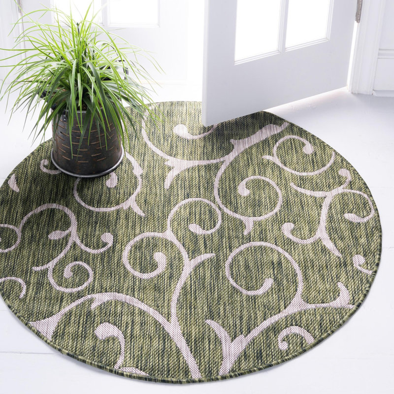 Tapis d'extérieur couleur Kona Moss, Rond 10 pi 8 po