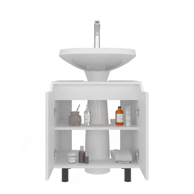 Meuble-lavabo blanc pour lavabo sur pied, Blanc