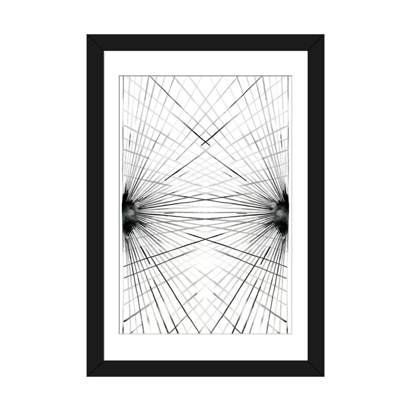 « rayons iii », impression sur toile, Papier d'art encadré noir, H 32 po x l 24 po x P 1 po, Blanc