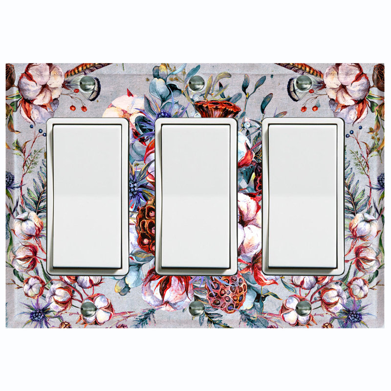 Patterned 3 - Gang Rocker Standard Wall Plate