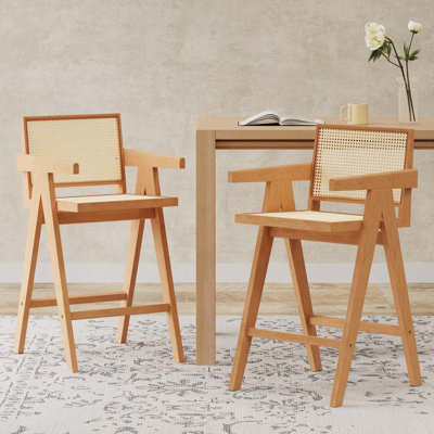 Tabouret de bar avec siège canne